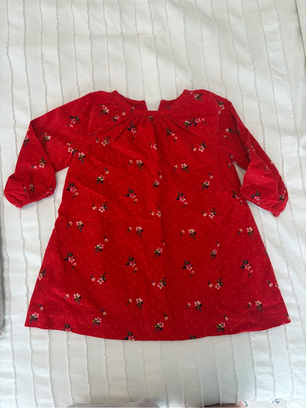 GAP baby Red Floral Long-Sleeve Girls' Dress 12-18 months
